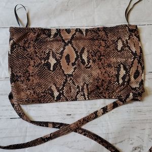Shein snakeskin pattern tube top